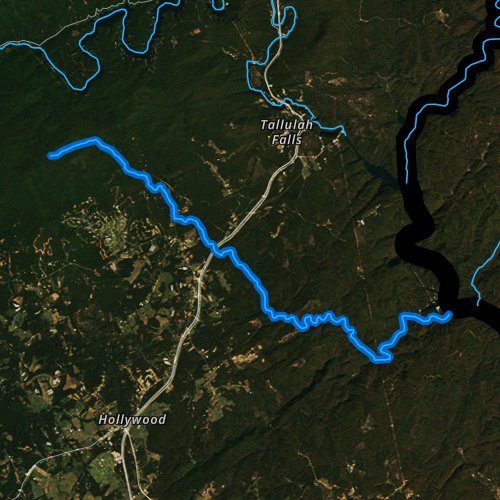 Fly fishing map for Panther Creek, Georgia