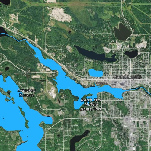 Fly fishing map for Paper Mill Reservoir, Minnesota