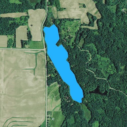 Fly fishing map for Pavlas Lake, Wisconsin