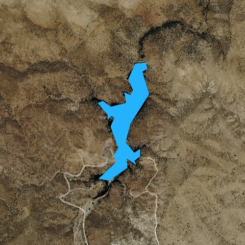 Fly fishing map for Peña Blanca Lake, Arizona