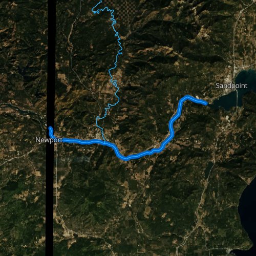 Fly fishing map for Pend Oreille River, Idaho