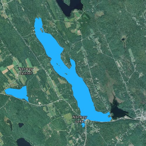 Fly fishing map for Pennesseewassee Lake, Maine