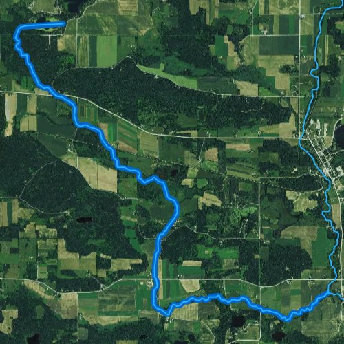 Fly fishing map for Peterson Creek, Wisconsin