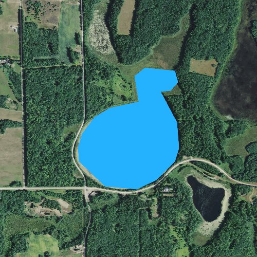 Fly fishing map for Peterson Lake, Wisconsin