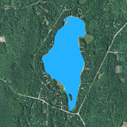 Fly fishing map for Pickerel Lake: Kalkaska, Michigan