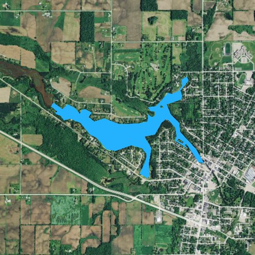 Fly fishing map for Pigeon Lake, Wisconsin