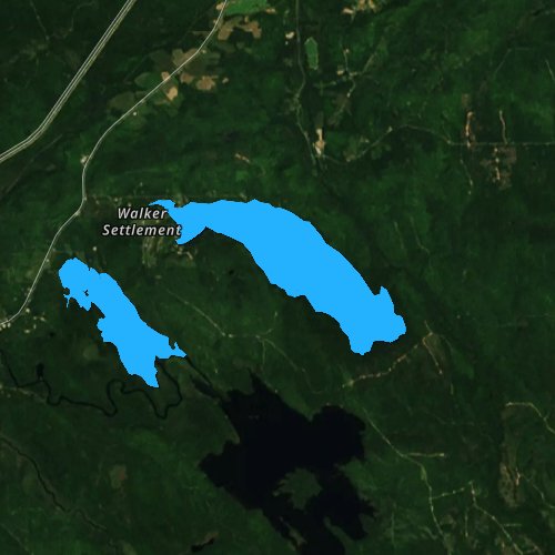 Fly fishing map for Pleasant Lake, Maine