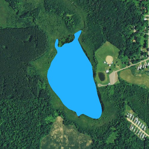 Fly fishing map for Pleasant Lake: Shawano, Wisconsin