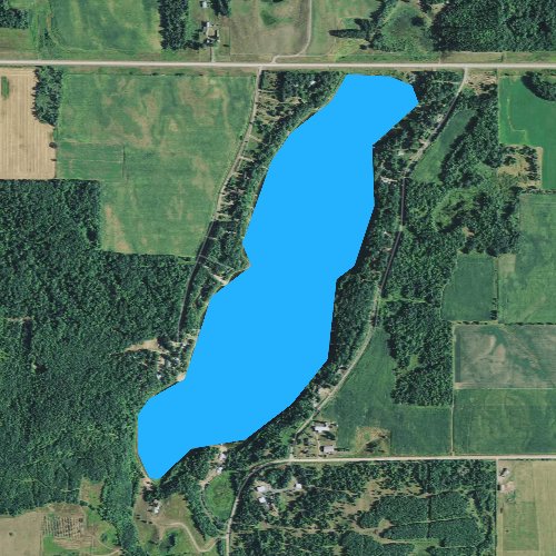 Fly fishing map for Poquettes Lake, Wisconsin