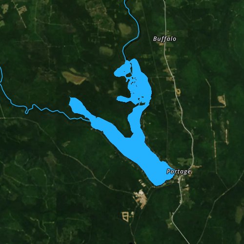 Fly fishing map for Portage Lake, Maine