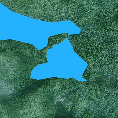 Fly fishing map for Pushineer Pond, Maine