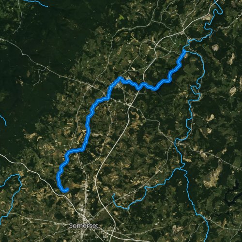 Fly fishing map for Quemahoning Creek, Pennsylvania