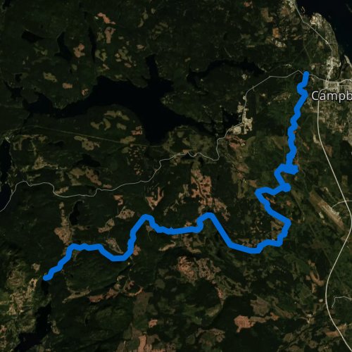 Fly fishing map for Quinsam River, British Columbia