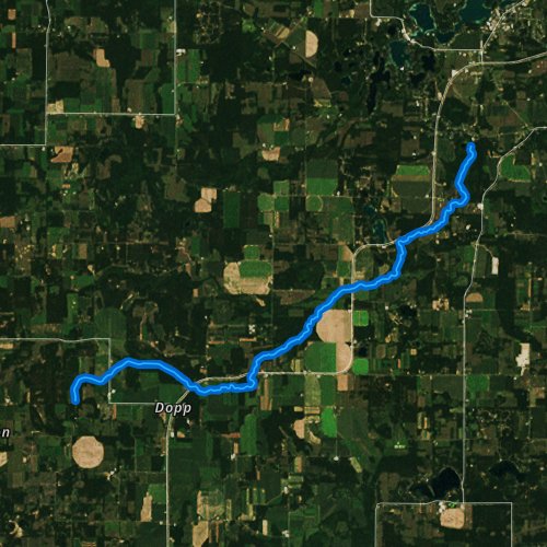 Fly fishing map for Radley Creek, Wisconsin