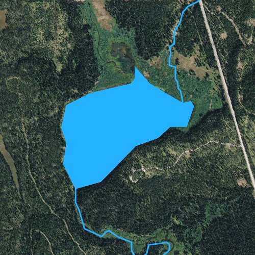 Fly fishing map for Rainy Lake, Montana