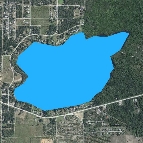 Fly fishing map for Red Beach Lake, Florida