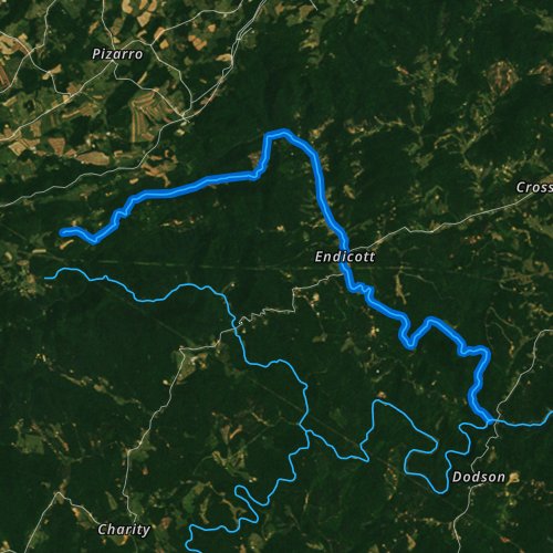 Fly fishing map for Rennet Bag Creek, Virginia