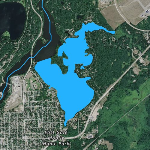 Fly fishing map for Rice Lake: Crow Wing, Minnesota