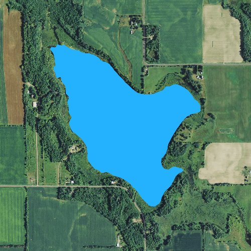 Fly fishing map for Rice Lake: Polk, Wisconsin