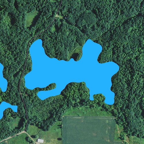 Fly fishing map for Riley Lake: Chippewa, Wisconsin