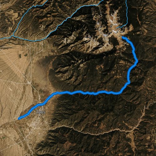 Fly fishing map for Rio Pueblo de Taos, New Mexico