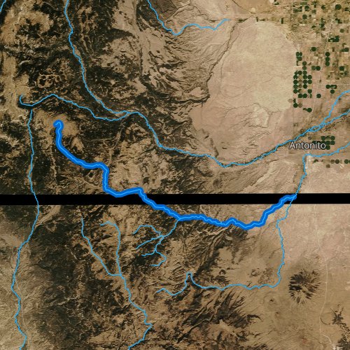 Fly fishing map for Rio de los Pinos, New Mexico