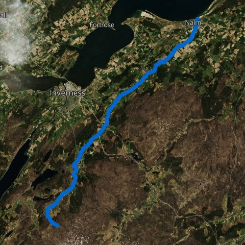 Fly fishing map for River Nairn, Scotland