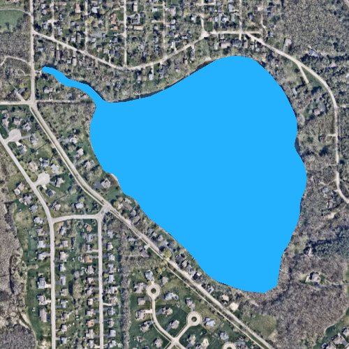 Fly fishing map for Rock Lake: Kenosha, Wisconsin