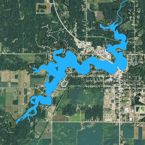 Fly fishing map for Ross Lake: Gladwin, Michigan