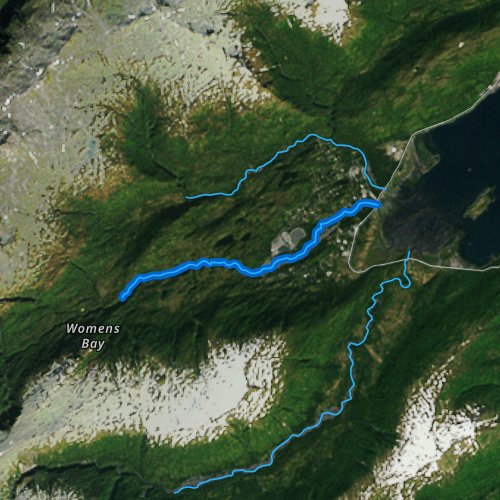 Fly fishing map for Russian Creek, Alaska