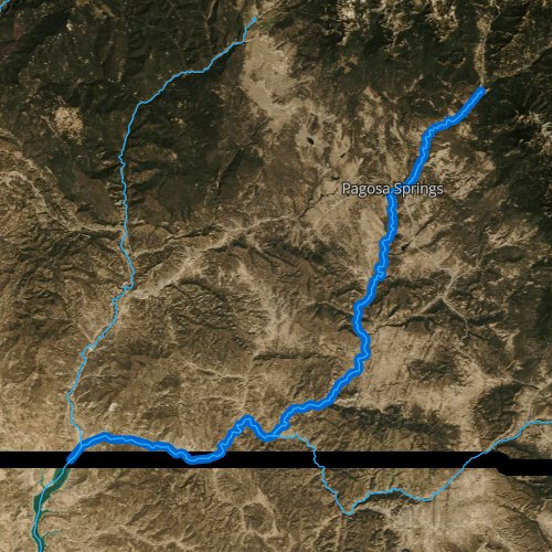 Fly fishing map for San Juan River, Colorado