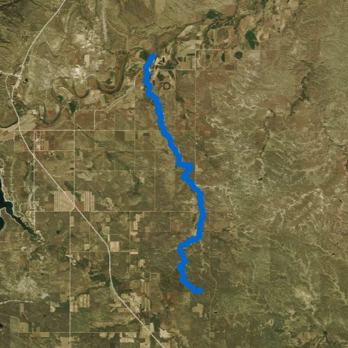 Fly fishing map for Sand Creek, South Dakota