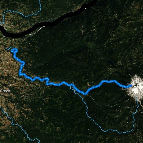 Fly fishing map for Sandy River, Oregon