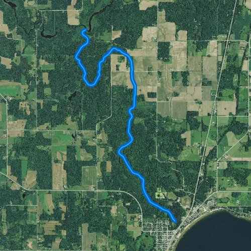 Fly fishing map for Sawyer Creek, Wisconsin