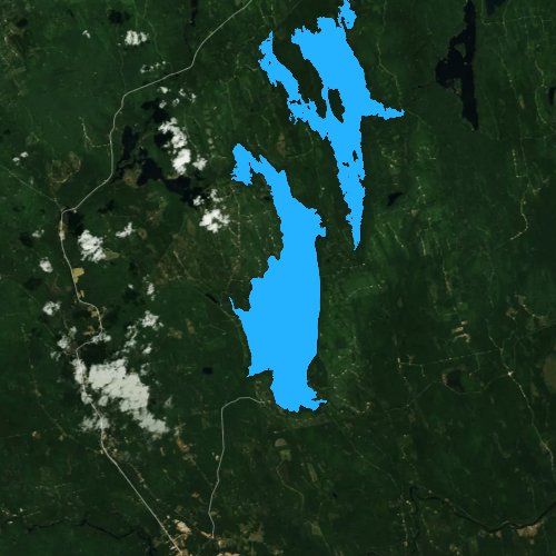 Fly fishing map for Schoodic Lake, Maine