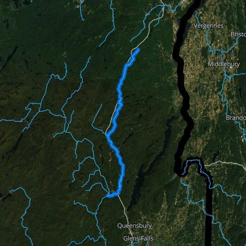 Fly fishing map for Schroon River, New York