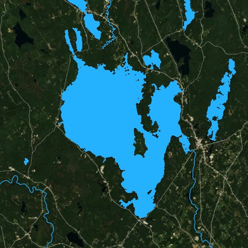 Fly fishing map for Sebago Lake, Maine