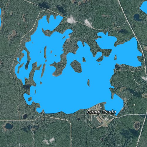 Fly fishing map for Sellers Lake, Florida