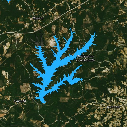 Fly fishing map for Shearon Harris Reservoir, North Carolina