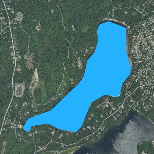 Fly fishing map for Sheep Pond, Massachusetts