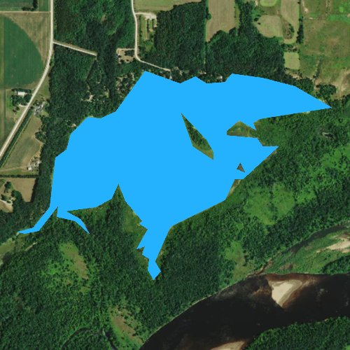 Fly fishing map for Silver Birch Lake, Wisconsin