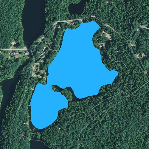 Fly fishing map for Silver Lake: Kennebec, Maine