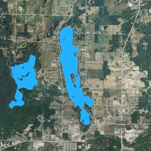 Fly fishing map for Silver Lake, Michigan