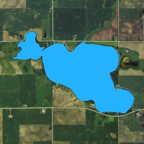 Fly fishing map for Silver Lake: Palo Alto, Iowa