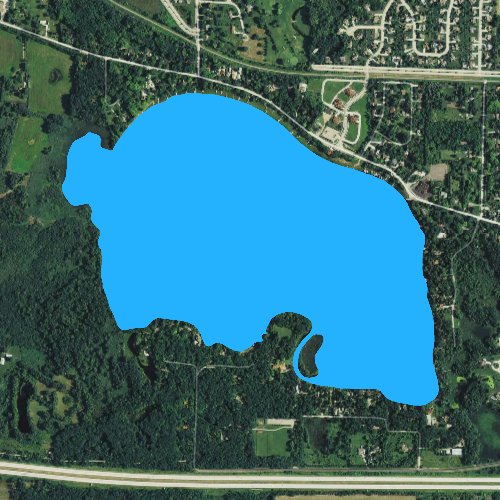 Fly fishing map for Silver Lake: Waukesha, Wisconsin