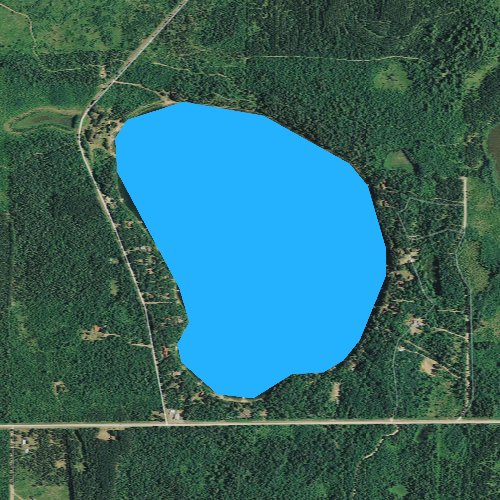 Fly fishing map for Simms Lake, Wisconsin