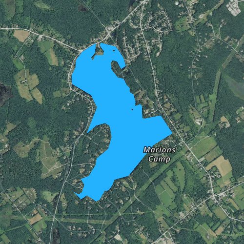 Fly fishing map for Singletary Pond, Massachusetts