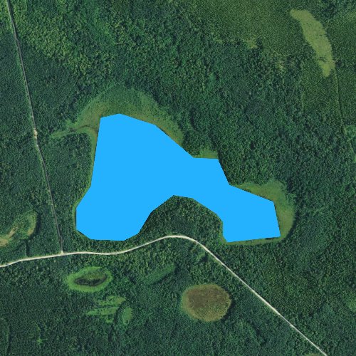 Fly fishing map for Sioux Lake, Minnesota