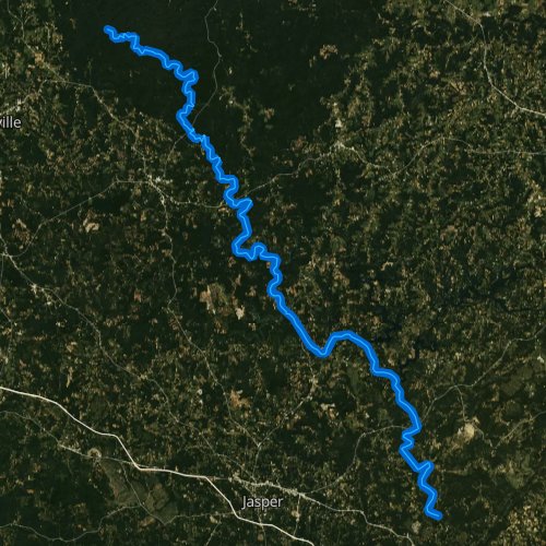Fly fishing map for Sipsey Fork, Alabama