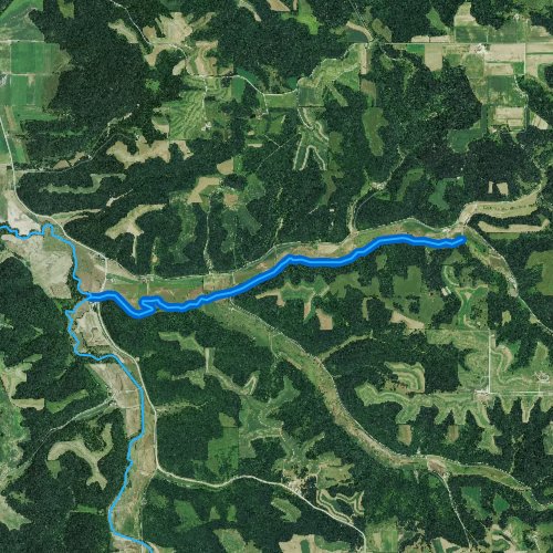 Fly fishing map for Sixmile Branch, Wisconsin